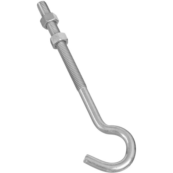 National Hardware Zinc-Plated Silver Steel 7 in. L Hook Bolt N221-697